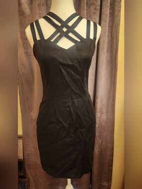 80's linen cage strap mini